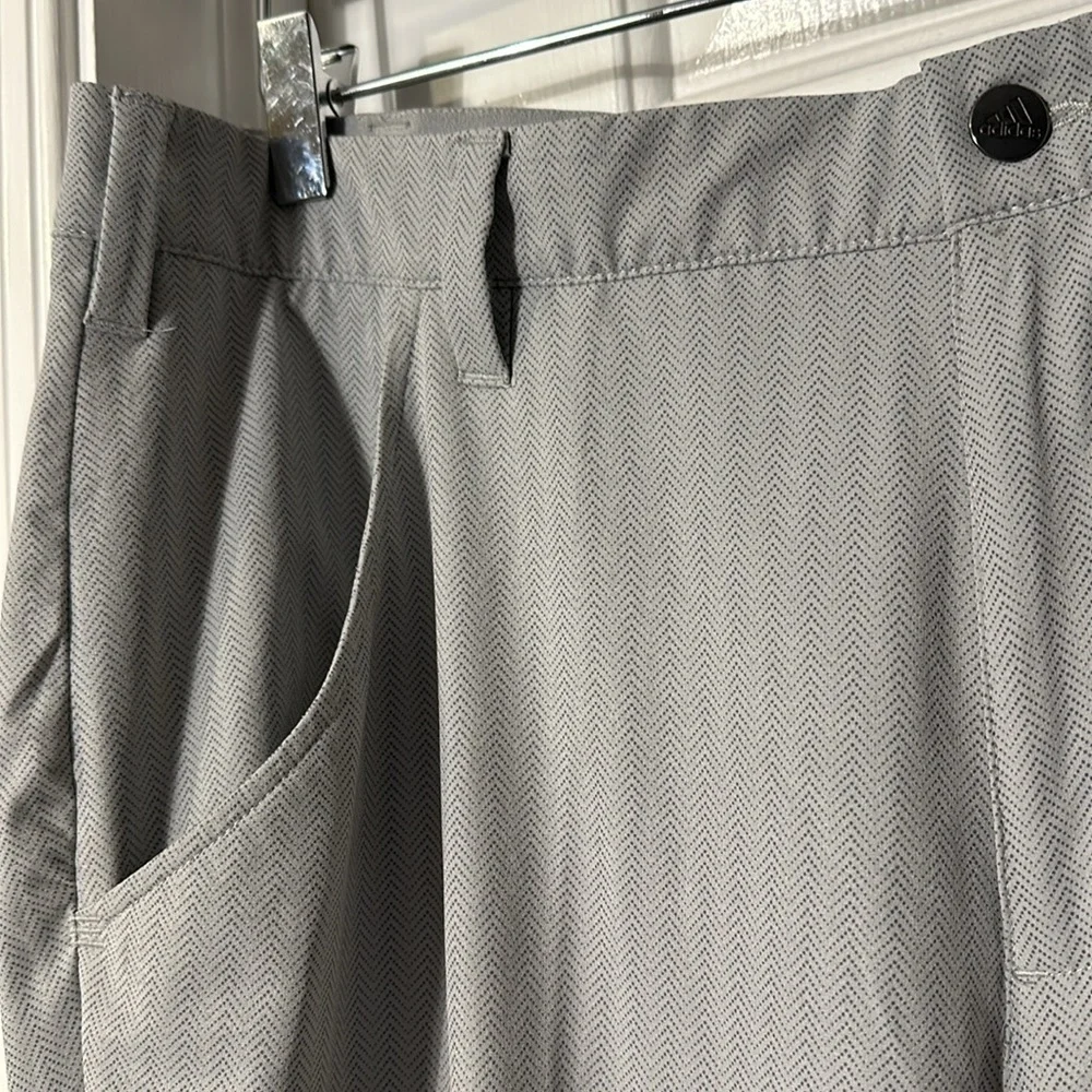 Men’s Adidas Gray Print Polyester & Spandex Athletic Golf Pants Size 36 x 32